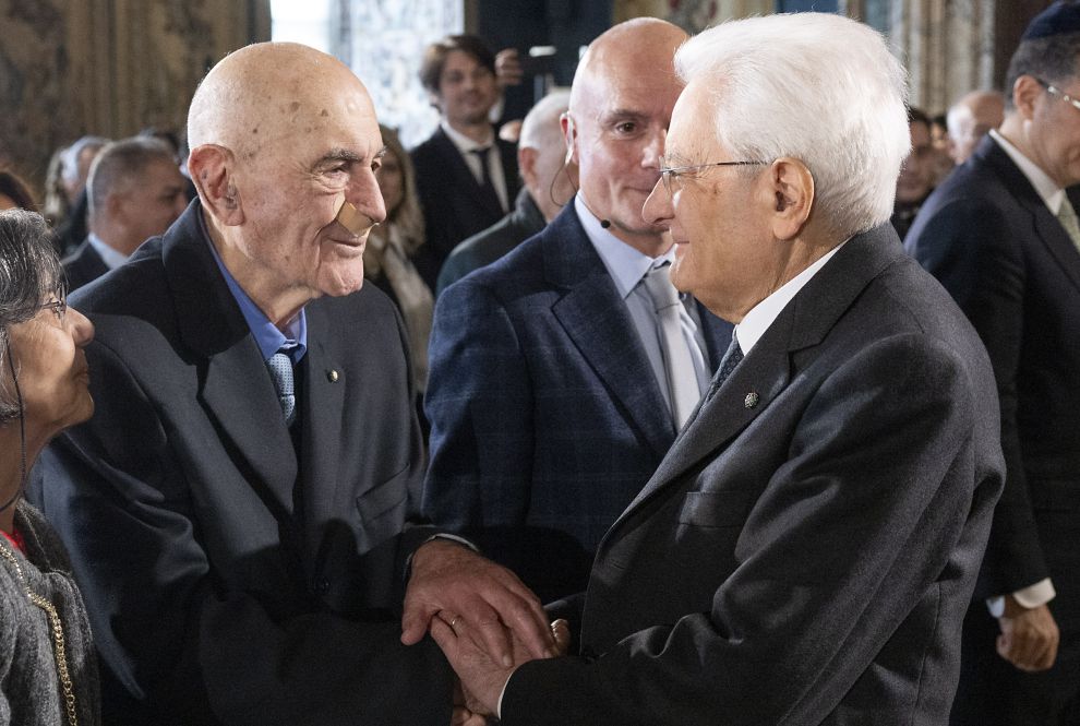 Sergio Mattarella e Sami Modiano